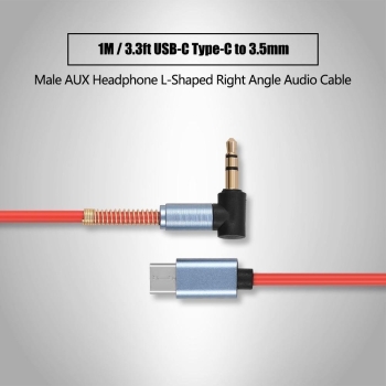 2 szt. Przewód audio stereo 1 m USB- typu C do mini jack 3,5 mmkątowy [22090000595]